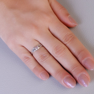 Anel de Prata com Quartzo Rosa - 64381