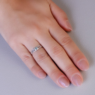 Anel de Prata com Calcedônia - 64382