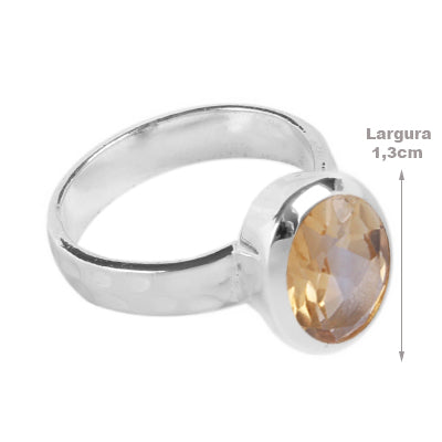 Anel de Prata com Citrino - 64385