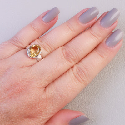 Anel de Prata com Citrino - 64385