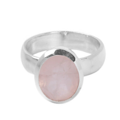 Anel de Prata com Quartzo Rosa - 64386