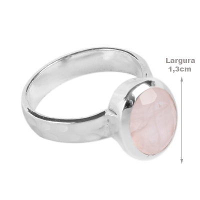 Anel de Prata com Quartzo Rosa - 64386