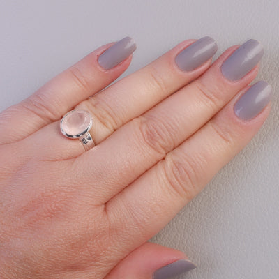 Anel de Prata com Quartzo Rosa - 64386