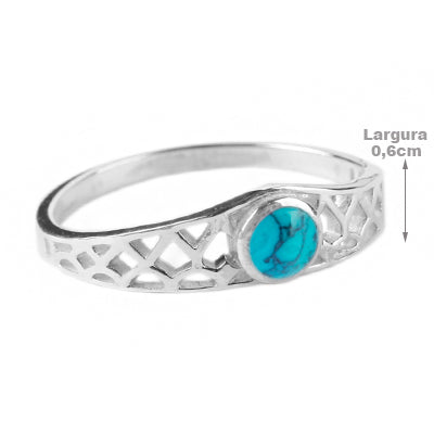 Anel de Prata com Turquesa - 64388