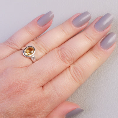 Anel de Prata com Citrino - 64390