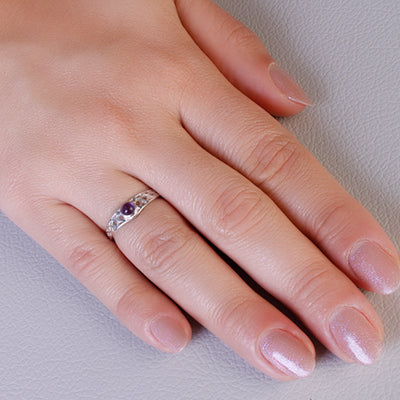 Anel de Prata com Ametista - 64391