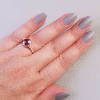 Anel de Prata com Ametista - 64392