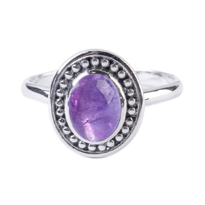 Anel de Prata com Ametista - 64398