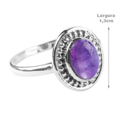 Anel de Prata com Ametista - 64398