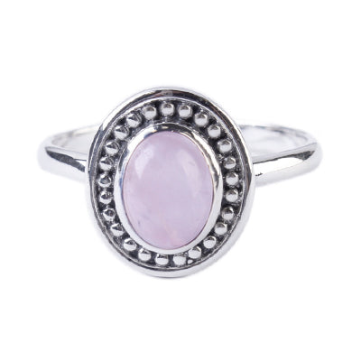 Anel de Prata com Quartzo Rosa - 64409