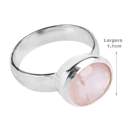 Anel de Prata com Quartzo Rosa - 64433