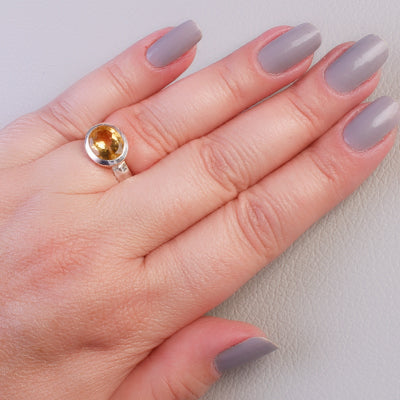 Anel de Prata com Citrino - 64434