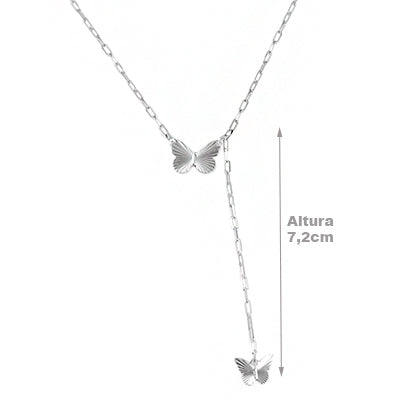 Gargantilha de Prata Borboleta - 64472