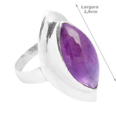 Anel de Prata com Ametista - 64500