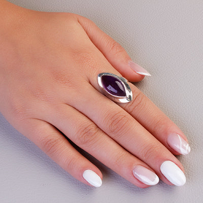 Anel de Prata com Ametista - 64500