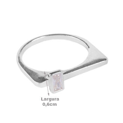 Anel de Prata com Zircônia - 64574