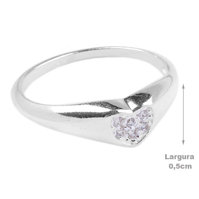 Anel de Prata Coração  - 64577