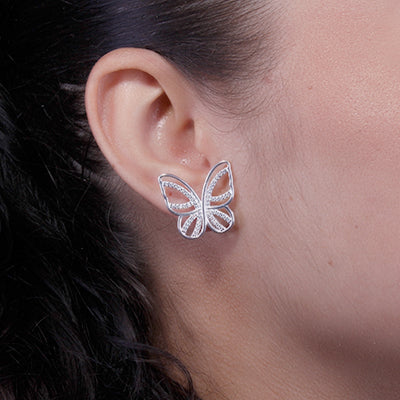 Brinco de Prata Borboleta - 64582