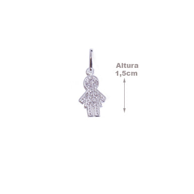 Pingente de Prata Menina - 64626