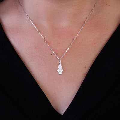 Pingente de Prata Menina - 64626