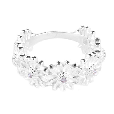 Anel de Prata com Flores - 64632