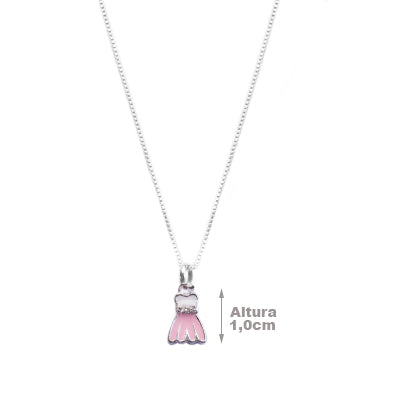 Gargantilha de Prata Vestido - 64641