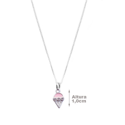 Gargantilha de Prata Sorvete - 64643