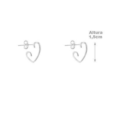 Argola de Prata Coração - 64709