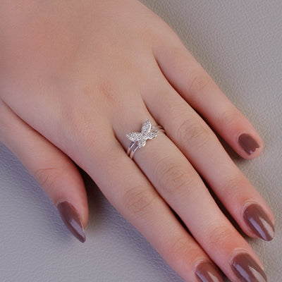 Anel de Prata Borboleta - 64718