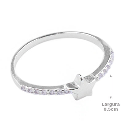 Anel de Prata Estrela - 64720