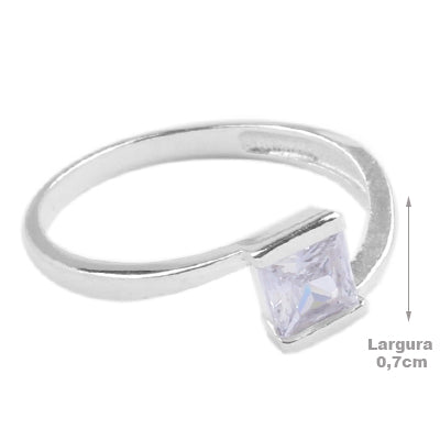 Anel de Prata com Zircônia - 64722