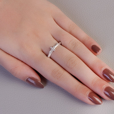 Anel de Prata Cruz com Zircônia - 64725