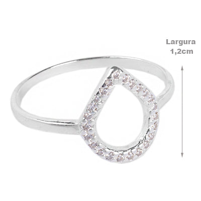 Anel de Prata com Zircônia - 64739