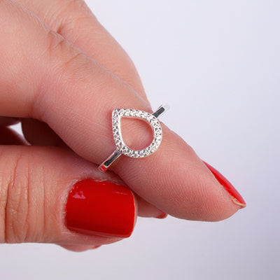 Anel de Prata com Zircônia - 64739