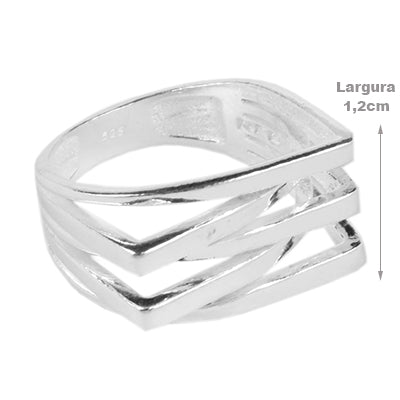 Anel de Prata Vazado - 64757