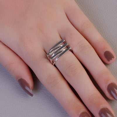 Anel de Prata Vazado - 64757