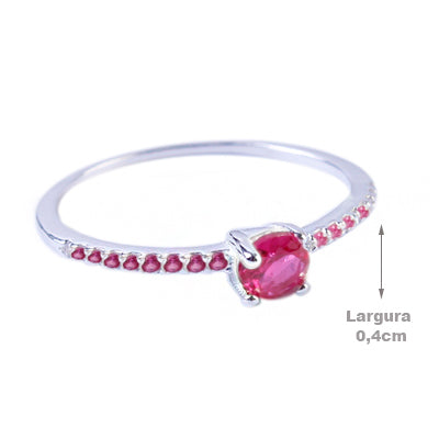 Anel de Prata Solitário - 64787