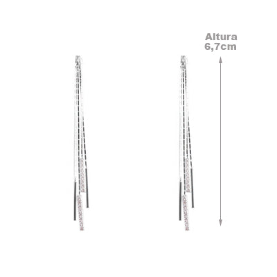 Brinco de Prata com Pingentes - 64844