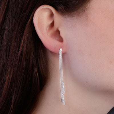 Brinco de Prata com Pingentes - 64844