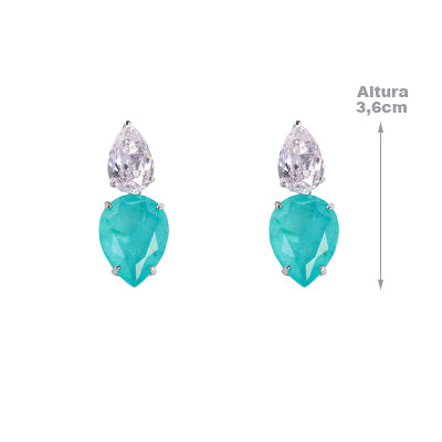 Brinco de Prata com Pedras - 64870