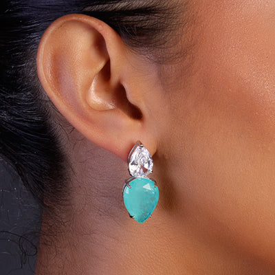 Brinco de Prata com Pedras - 64870