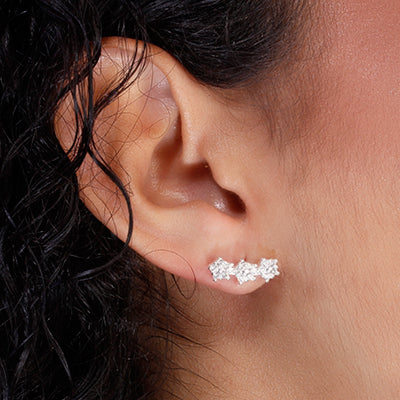 Brinco de Prata Contorno de Orelha (Ear Cuff) - 64942