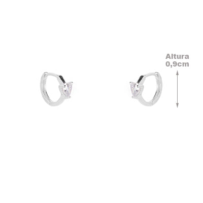 Argola de Prata com Coração - 64945