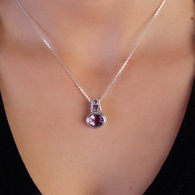 Pingente de Prata com Ametista - 64953