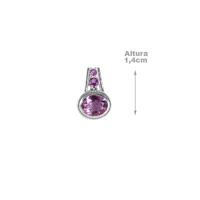 Pingente de Prata com Ametista - 64953