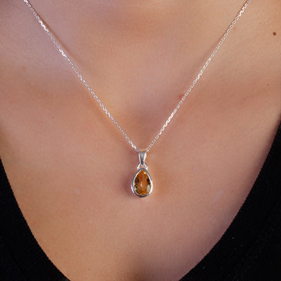 Pingente de Prata com Citrino - 64962