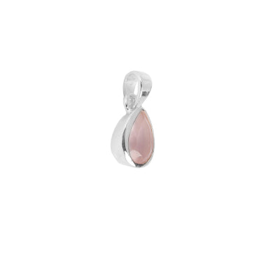 Pingente de Prata com Quartzo Rosa - 64965