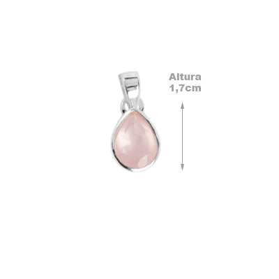 Pingente de Prata com Quartzo Rosa - 64965