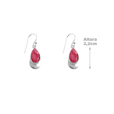 Brinco de Prata com Rubi - 64972