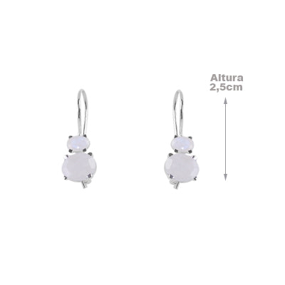 Brinco de Prata com Pedra da Lua - 64983